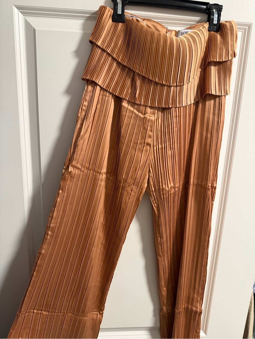 Andrea Iyamah Linea Toffee pleated pants